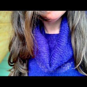 Purple cowl neck light sweater